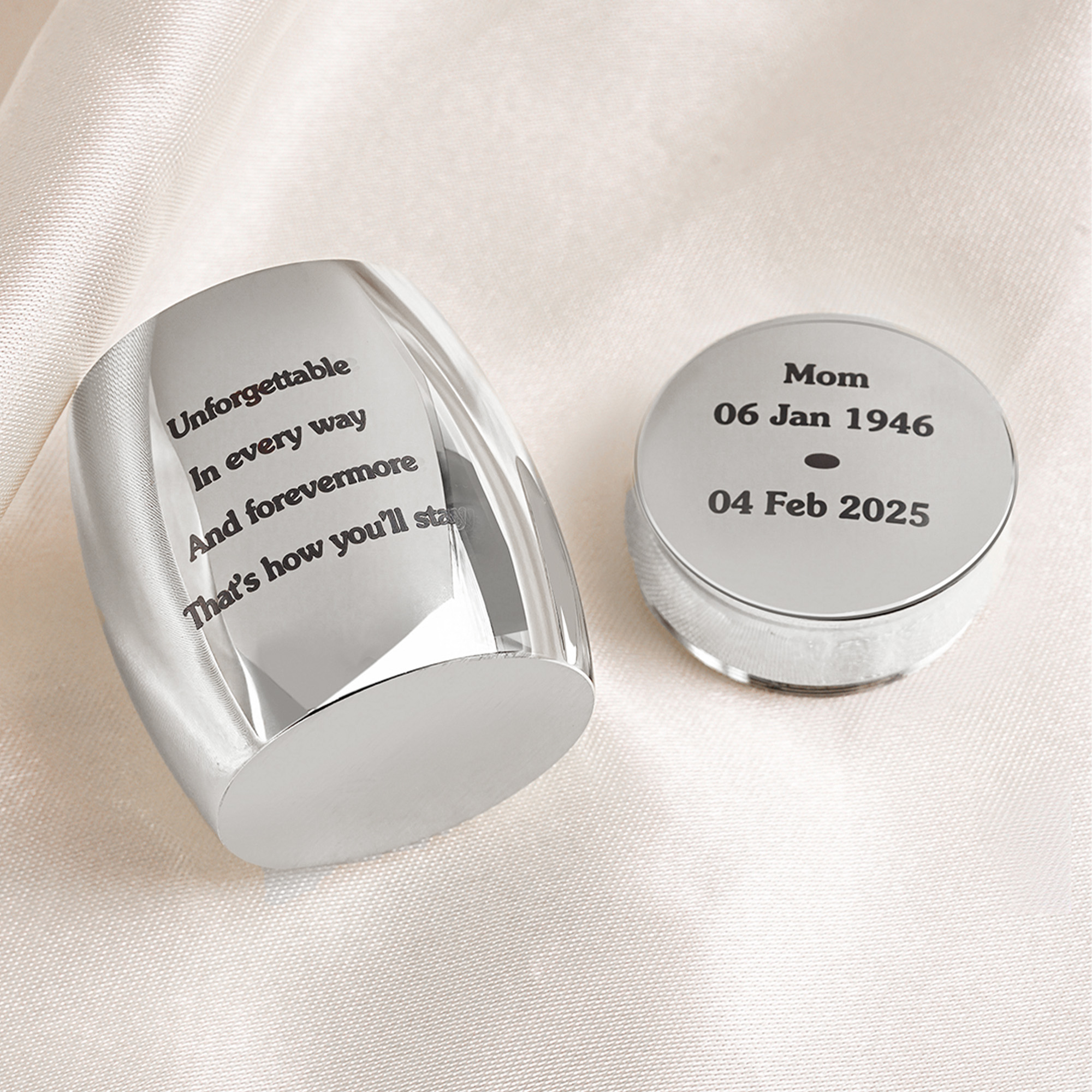 Custom Mini Urn for Human Ashes with Photo & Message, Personalized Photo Cremation Jewelry Keepsake, Memorial Gift