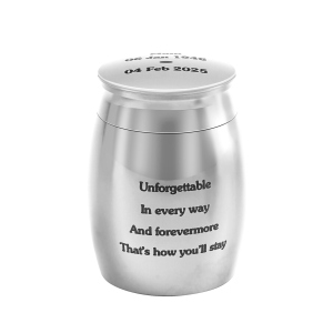 Custom Mini Urn for Human Ashes with Photo & Message, Personalized Photo Cremation Jewelry Keepsake, Memorial Gift