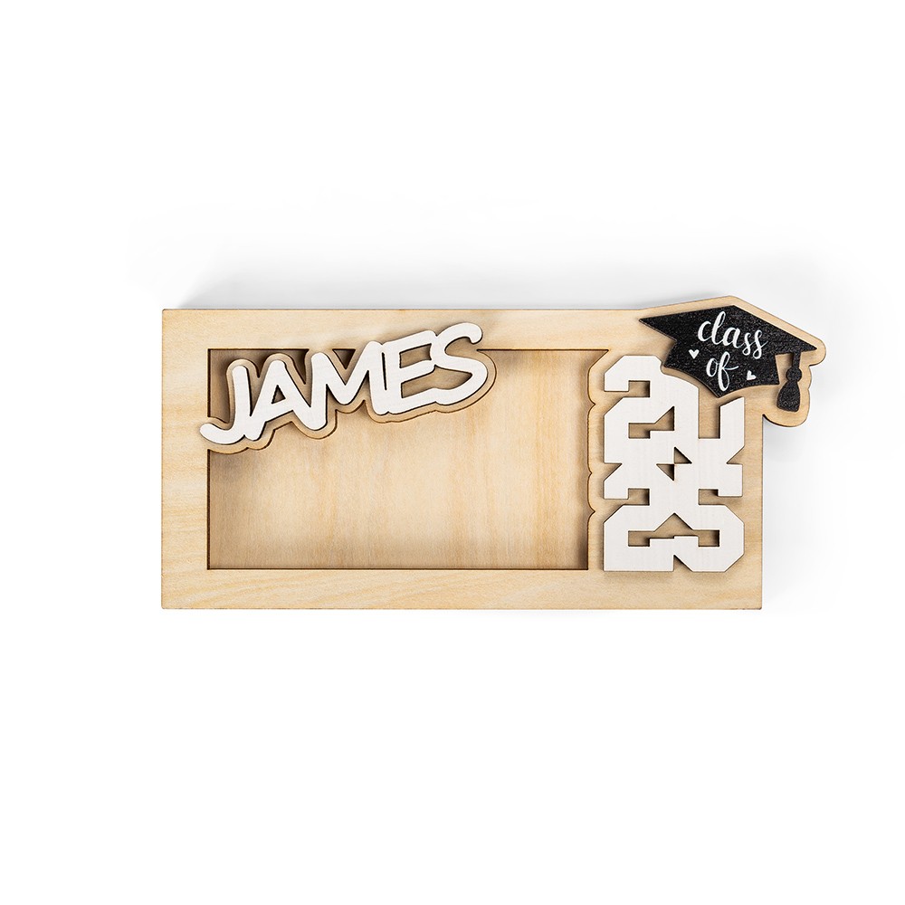 Personalized Graduation Gift Money Holder Class of 2025, Custom Monogram Wooden Graduation Cap Cash Holder, Gift for Graduate/College/Classmate