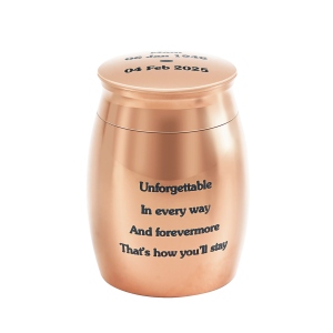 Custom Mini Urn for Human Ashes with Photo & Message, Personalized Photo Cremation Jewelry Keepsake, Memorial Gift