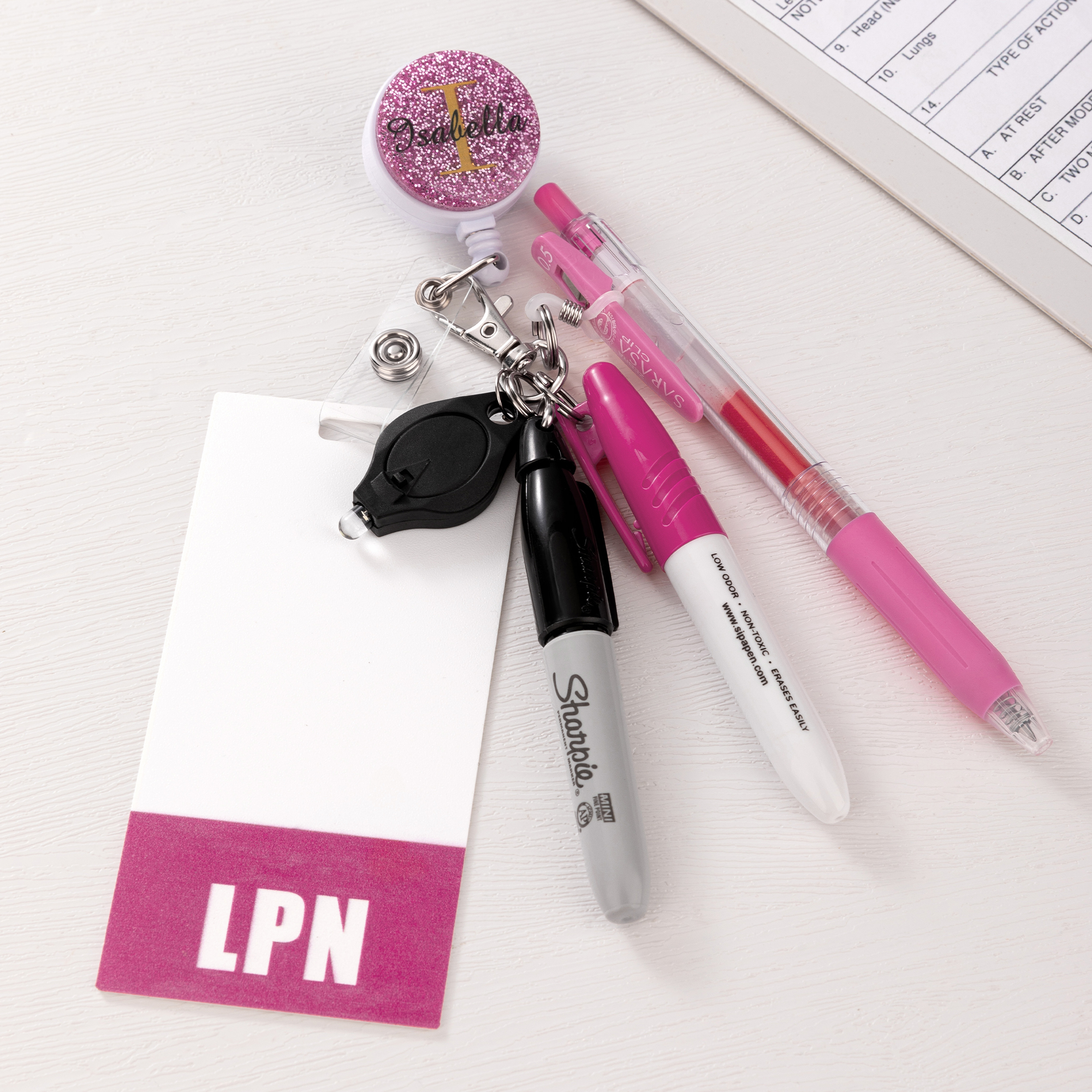 badge reel pen