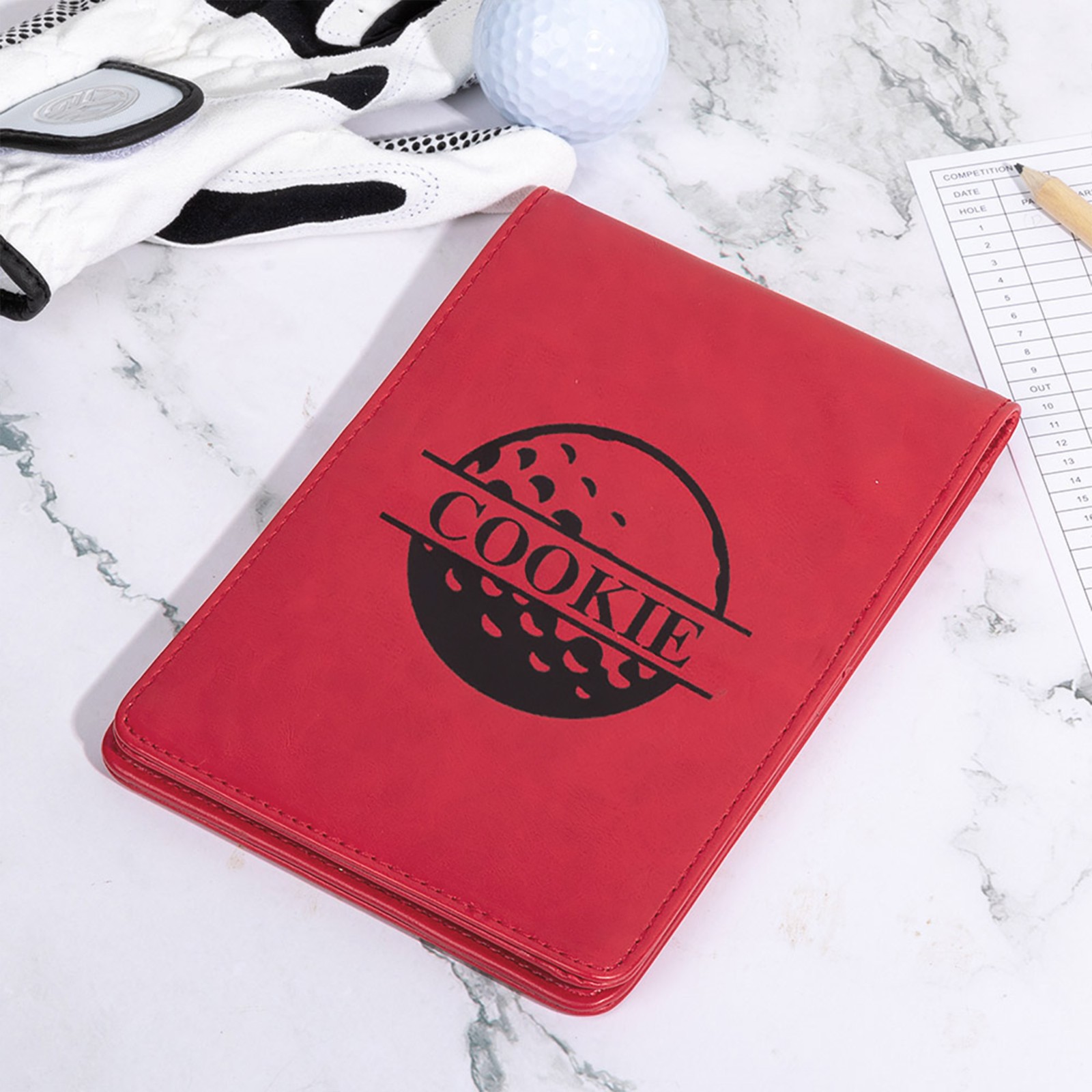 Personalized Leather Golf Scorecard Holder with Multicolor, Custom Name Golf Yardage Book Cover, Golf Accessories, Gift for Golfer/Dad/Groomsmen