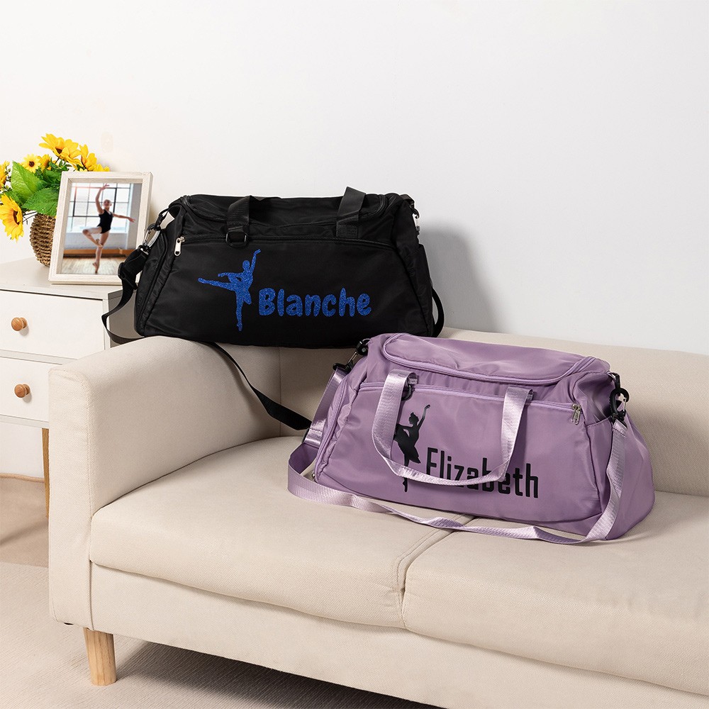 Personalized Name Dance Kit Storage Duffle Bag, Waterproof Weekender Bag, Overnight Bag for Girls, Christmas/Birthday Gift for Female Gymnasts/Dancers