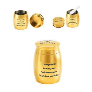 Custom Mini Urn for Human Ashes with Photo & Message, Personalized Photo Cremation Jewelry Keepsake, Memorial Gift