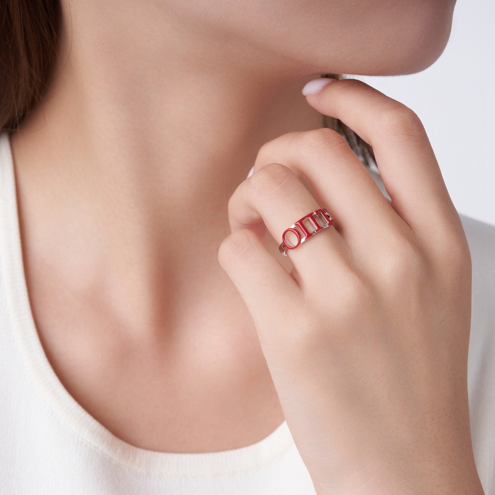 Personalized Engraved Sorority Enamel Greek Letters Ring, Sterling Silver 925 New Sorority Member Ring, Sorority Bid Day Gift for Girls/Friends