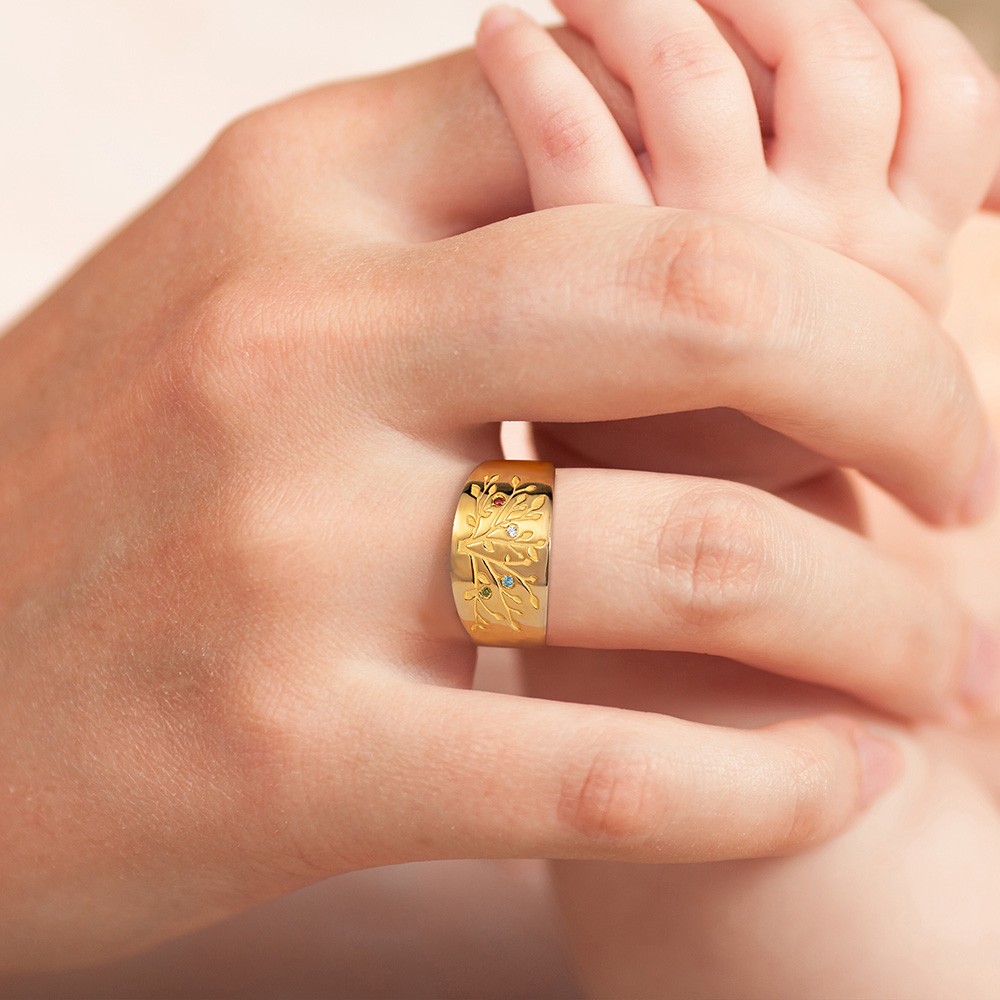 Custom Family Tree Ring with 1-20 Birthstones