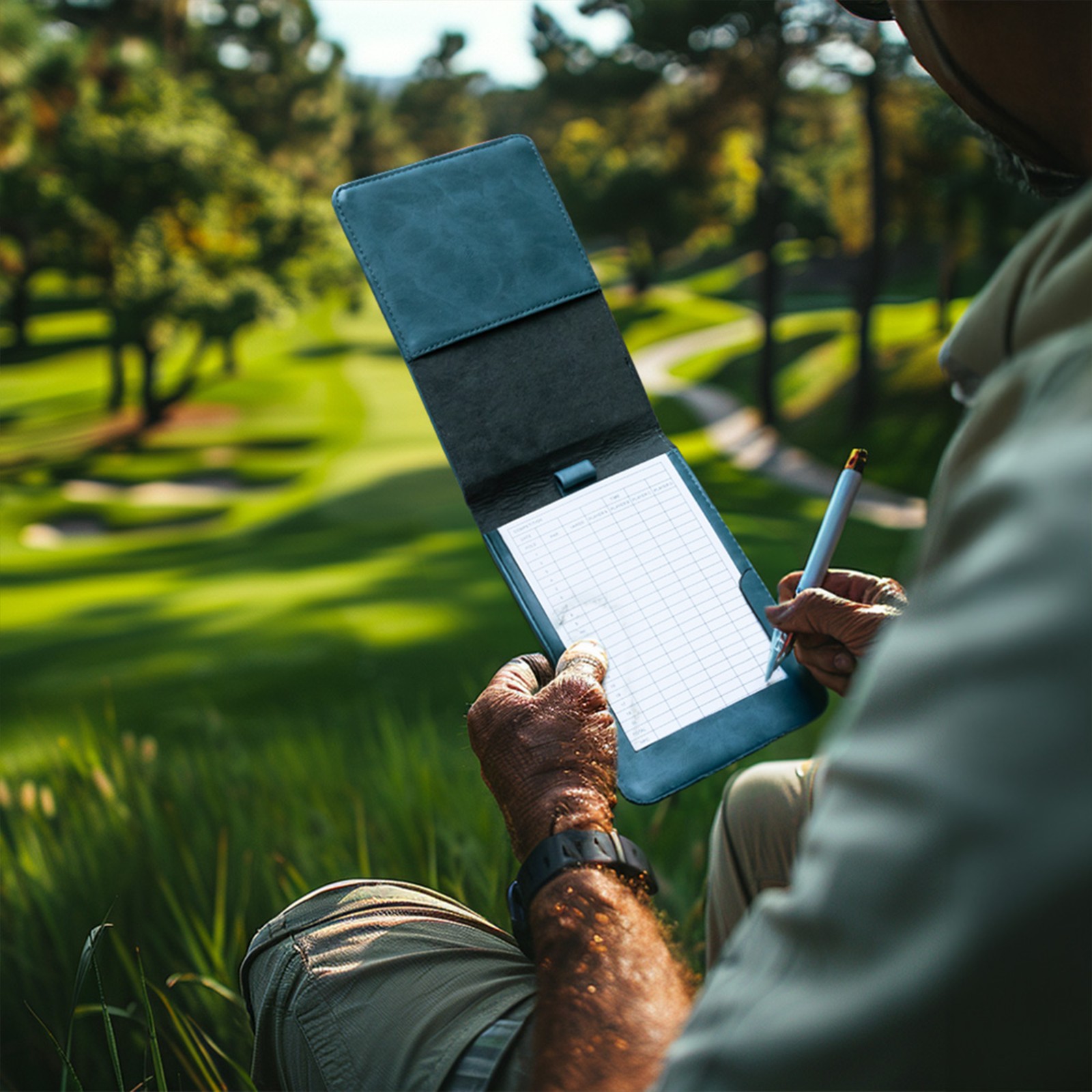 Personalized Leather Golf Scorecard Holder with Multicolor, Custom Name Golf Yardage Book Cover, Golf Accessories, Gift for Golfer/Dad/Groomsmen