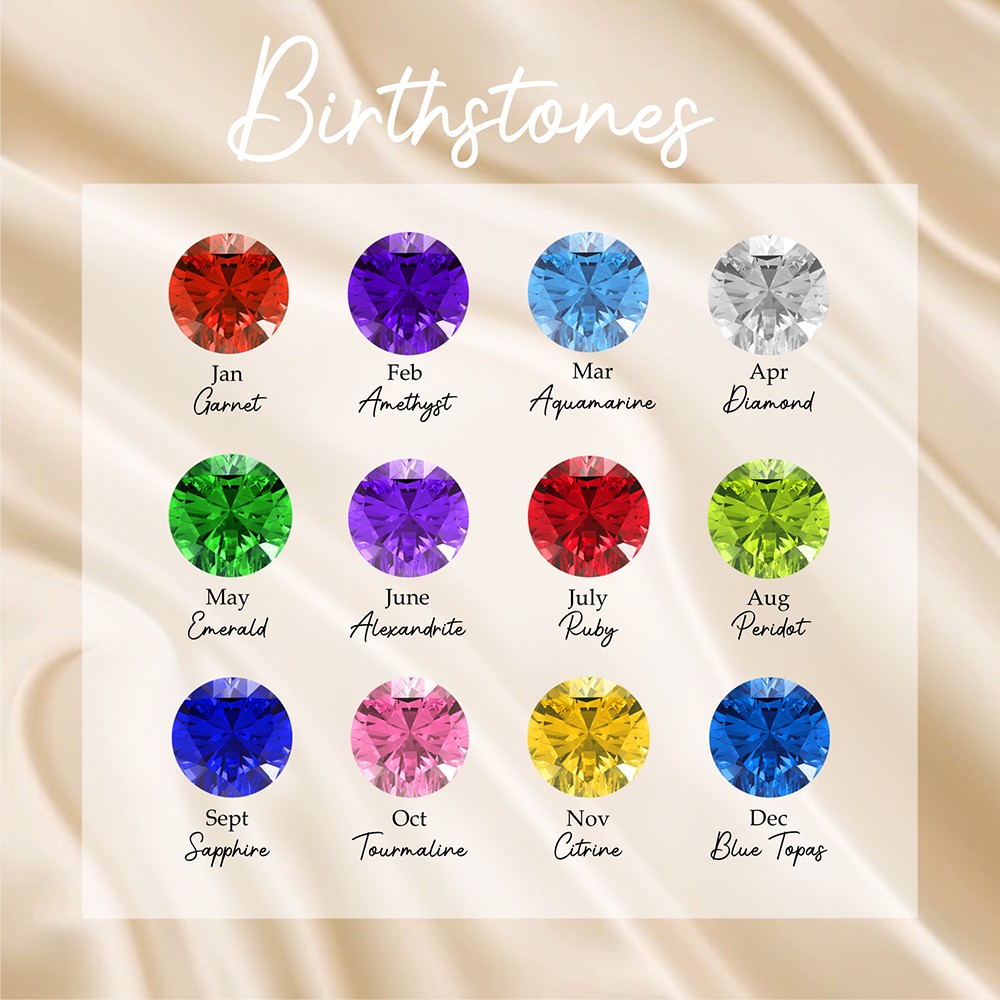 Personalized 1-4 Birthstones Cufflinks, Dainty Family Birthstone Accessories, Birthday/Anniversary/Father's Day Gifts for Husband/Dad/Family/Men