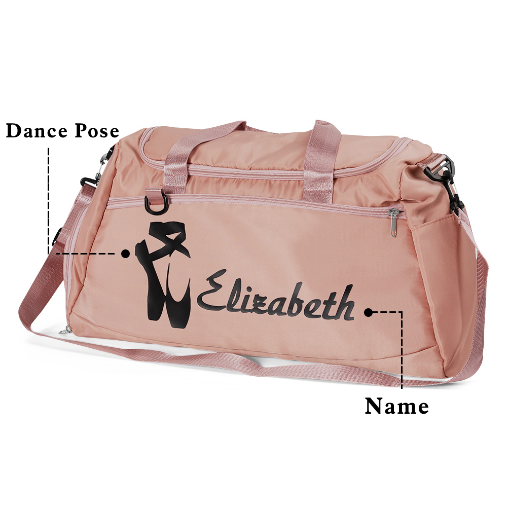 Personalized Name Dance Kit Storage Duffle Bag, Waterproof Weekender Bag, Overnight Bag for Girls, Christmas/Birthday Gift for Female Gymnasts/Dancers