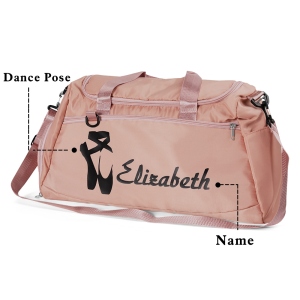 Personalized Name Dance Kit Storage Duffle Bag, Waterproof Weekender Bag, Overnight Bag for Girls, Christmas/Birthday Gift for Female Gymnasts/Dancers