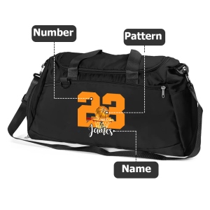 Custom Name & Number Ball Games Gym Equipment Bag, Woman's Waterproof Travel Duffel Bag for Workout & Camping, Gift for Player/Teammate/Sports Lover