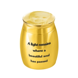 Custom Mini Urn for Human Ashes with Photo & Message, Personalized Photo Cremation Jewelry Keepsake, Memorial Gift