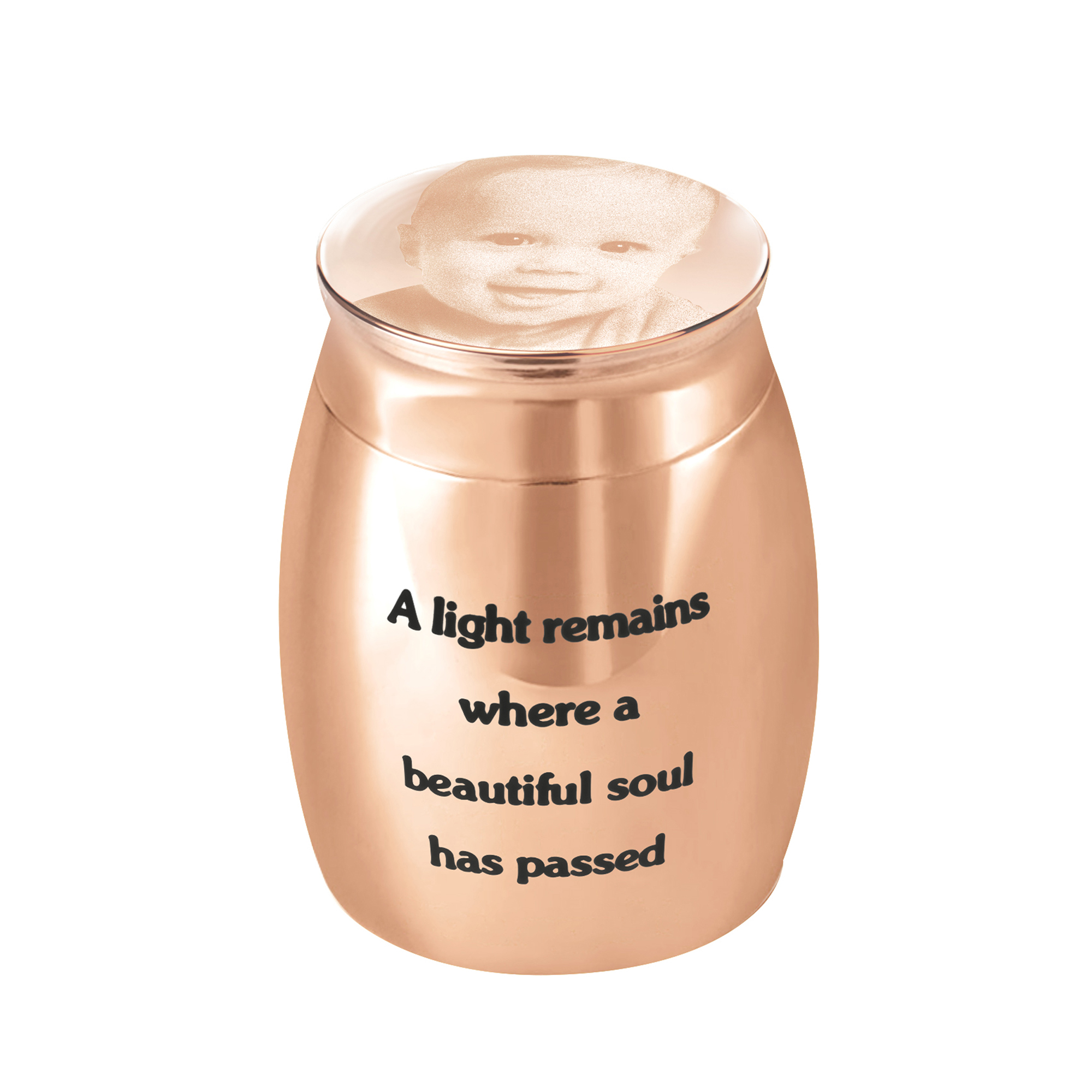 Custom Mini Urn for Human Ashes with Photo & Message, Personalized Photo Cremation Jewelry Keepsake, Memorial Gift