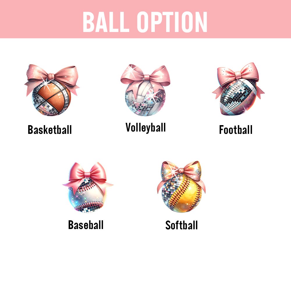 Custom Name Pink Bow Disco Ball Theme Duffle Bag, Waterproof Large Capacity Travel Overnight Bag, Christmas/Birthday Gift for Team/Coach/Sports Lovers