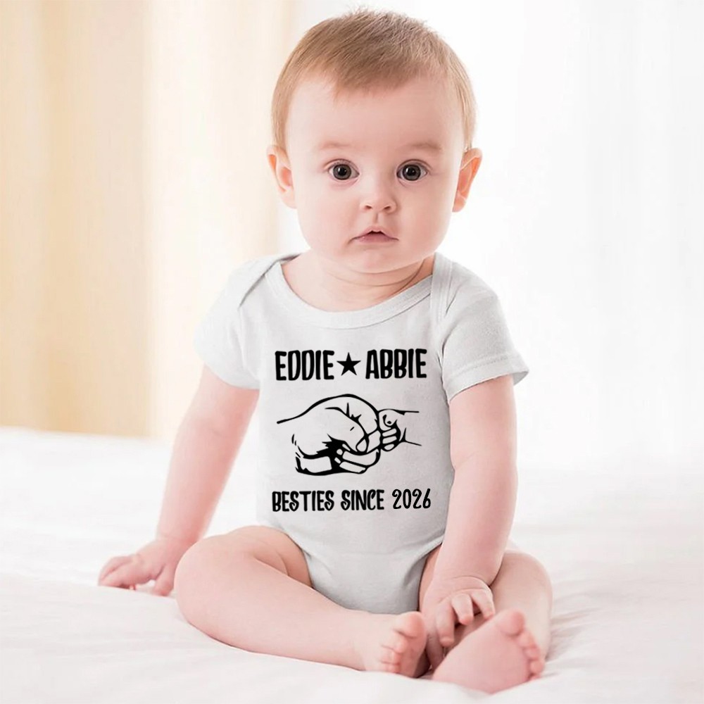 Customized Name Fist to Fist Parent-child Shirt, Dad & Baby Matching Shirt, Cotton Shirt/Baby Bodysuit, Our First Father's Day Shirt for Dad