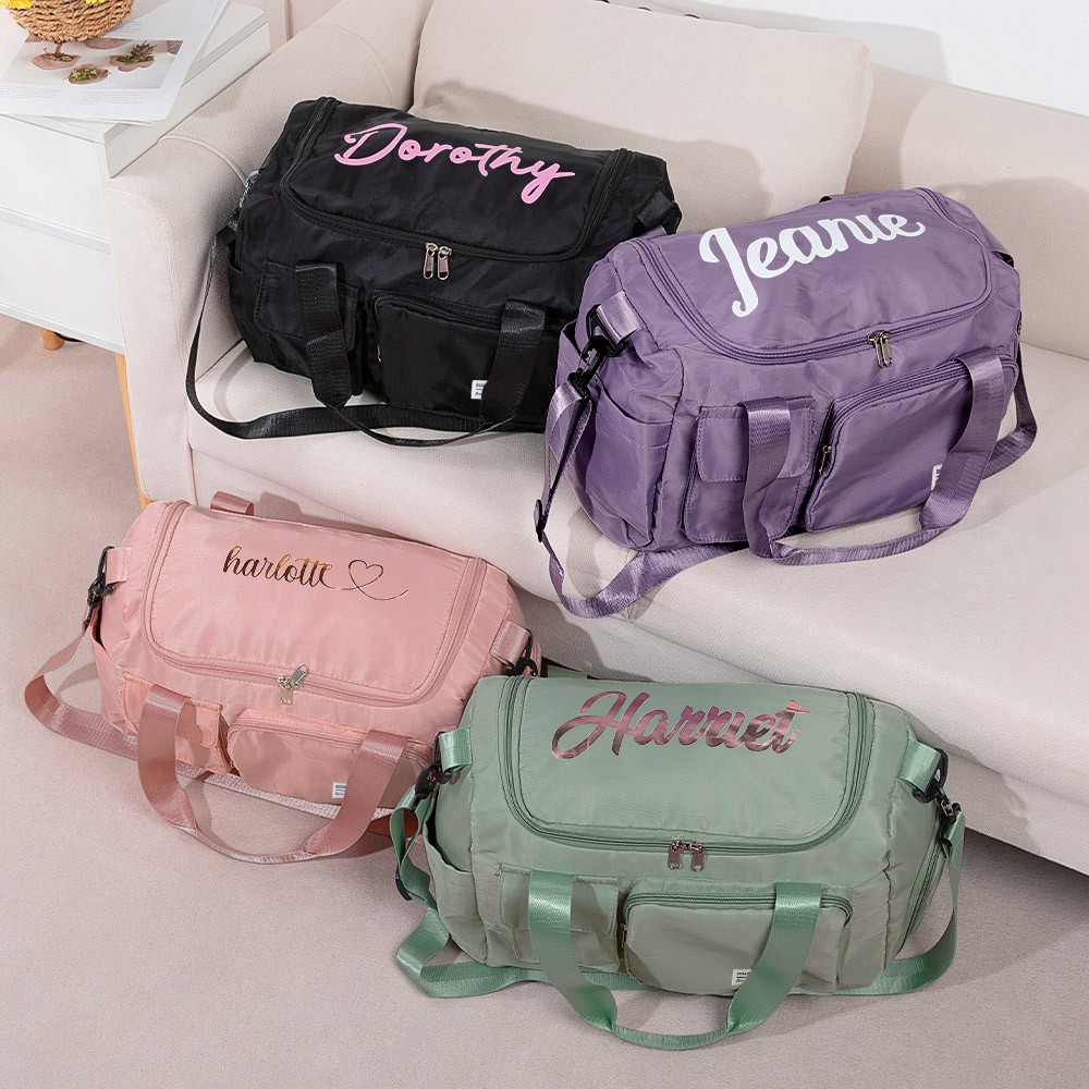 Custom Name Weekender Bag, Personalized Duffle Bag, Waterproof Hospital Bag, Overnight Bag for Women, Birthday/Back to School/Weekend Gift for Girls