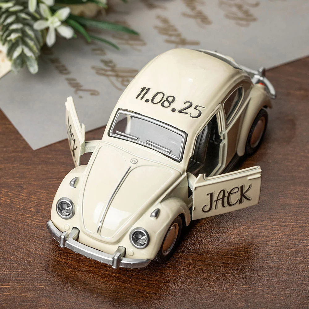 Personalized Name Mini Car Model, Mini Beetle Toy Car, Thank You Gift, Wedding Party Gift, Wedding Favors, Groomsmen Gifts, Gift for Page Boy