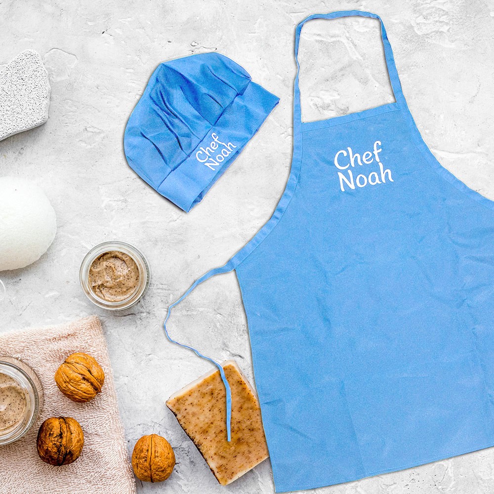 Custom Chef Apron and Hat Set for Children