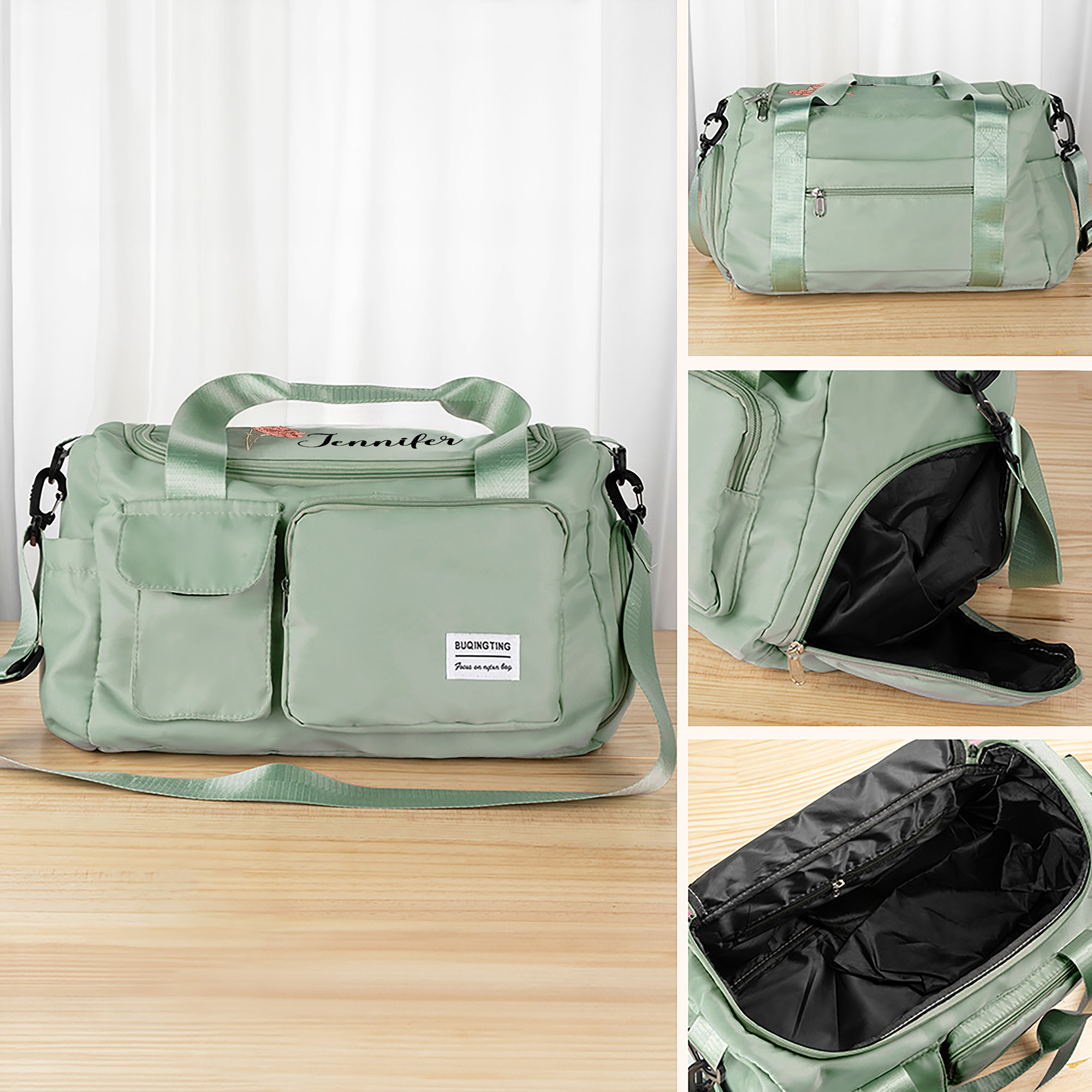 Personalised Multi-compartment Waterproof Weekend Bag with Shoulder Strap