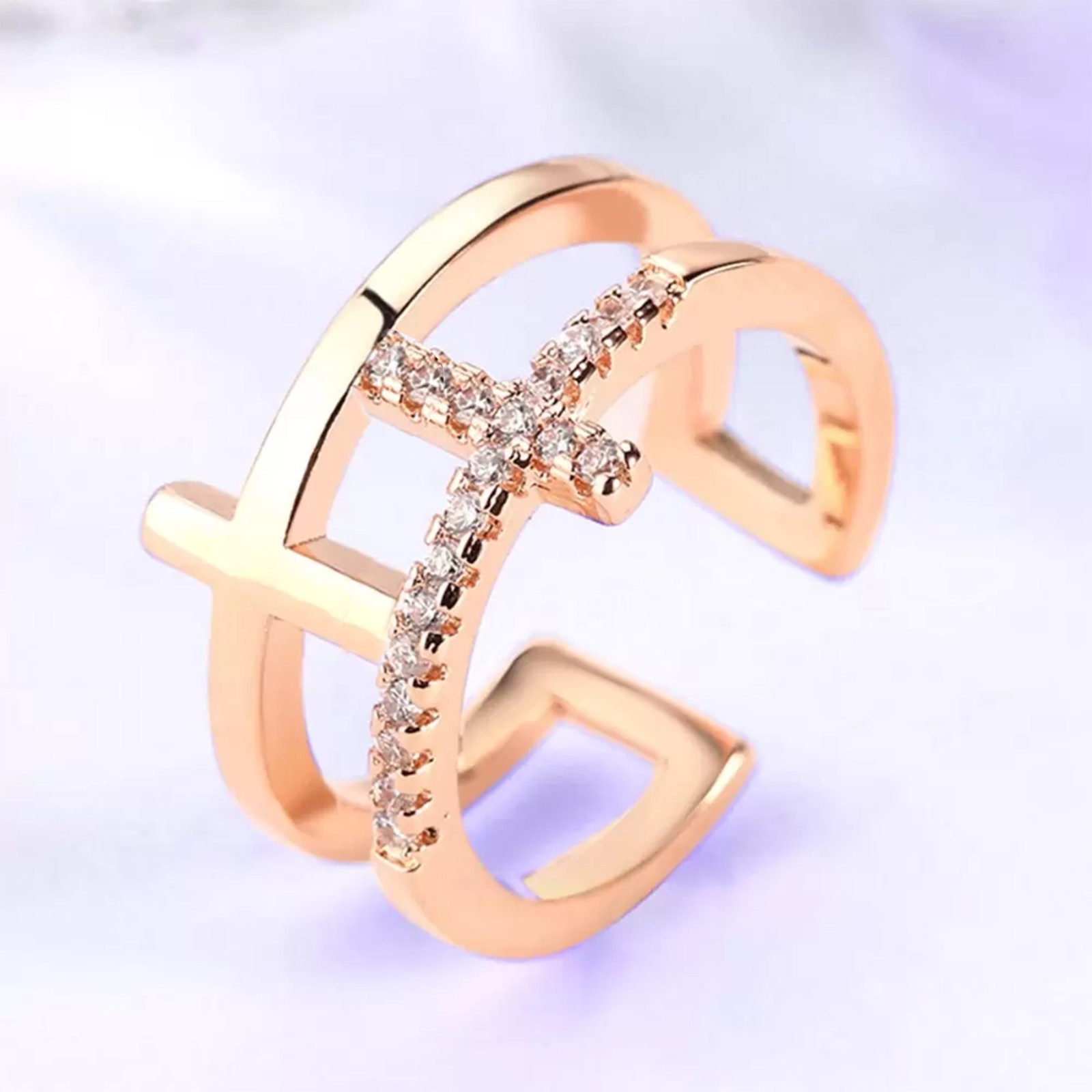 Faith Hope Cross Hug Ring, Adjustable Cross Ring for Women, Sterling Silver 925 Ring, Religious Jewelry, Anniversary/Birthday/Christmas Gift for Girls