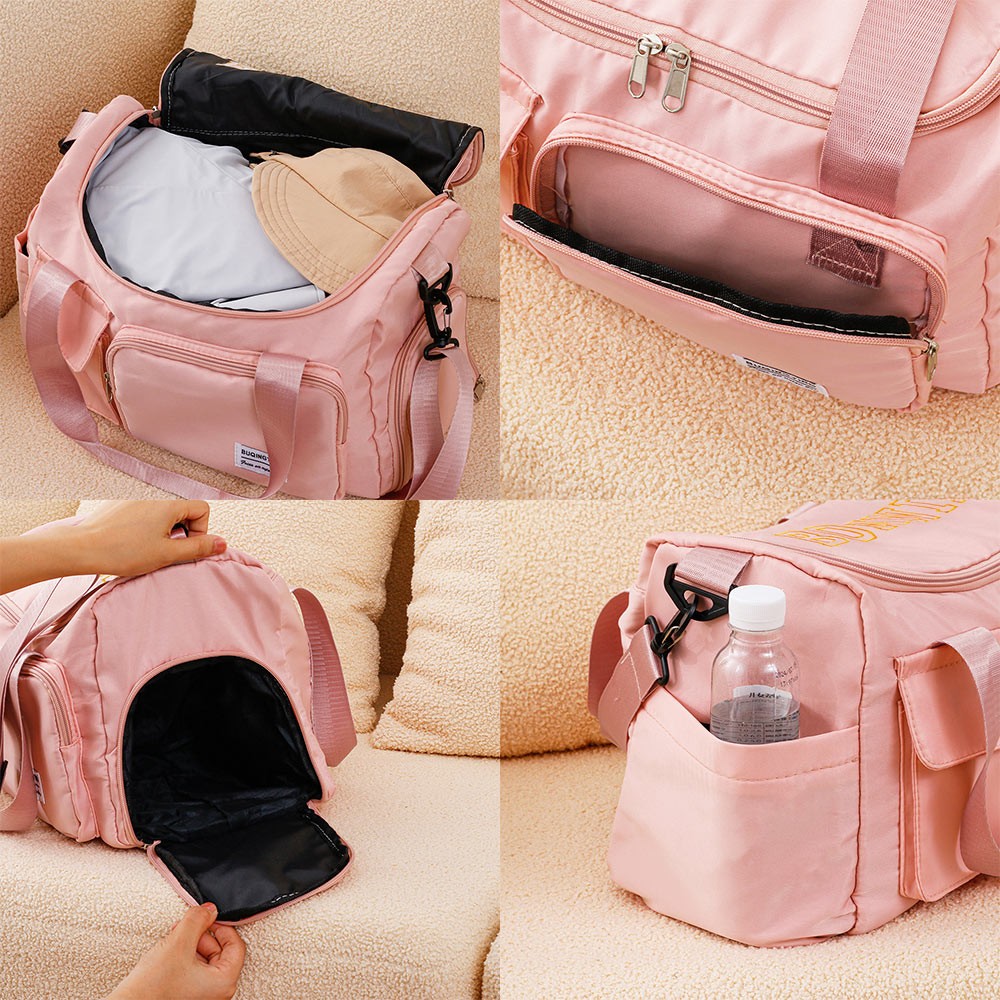 Personalized Embroidered Name Duffle Bag, Multi-compartment Waterproof Weekend Bag with Strap, Back to School Gift/Christmas Gift for Friend/Her