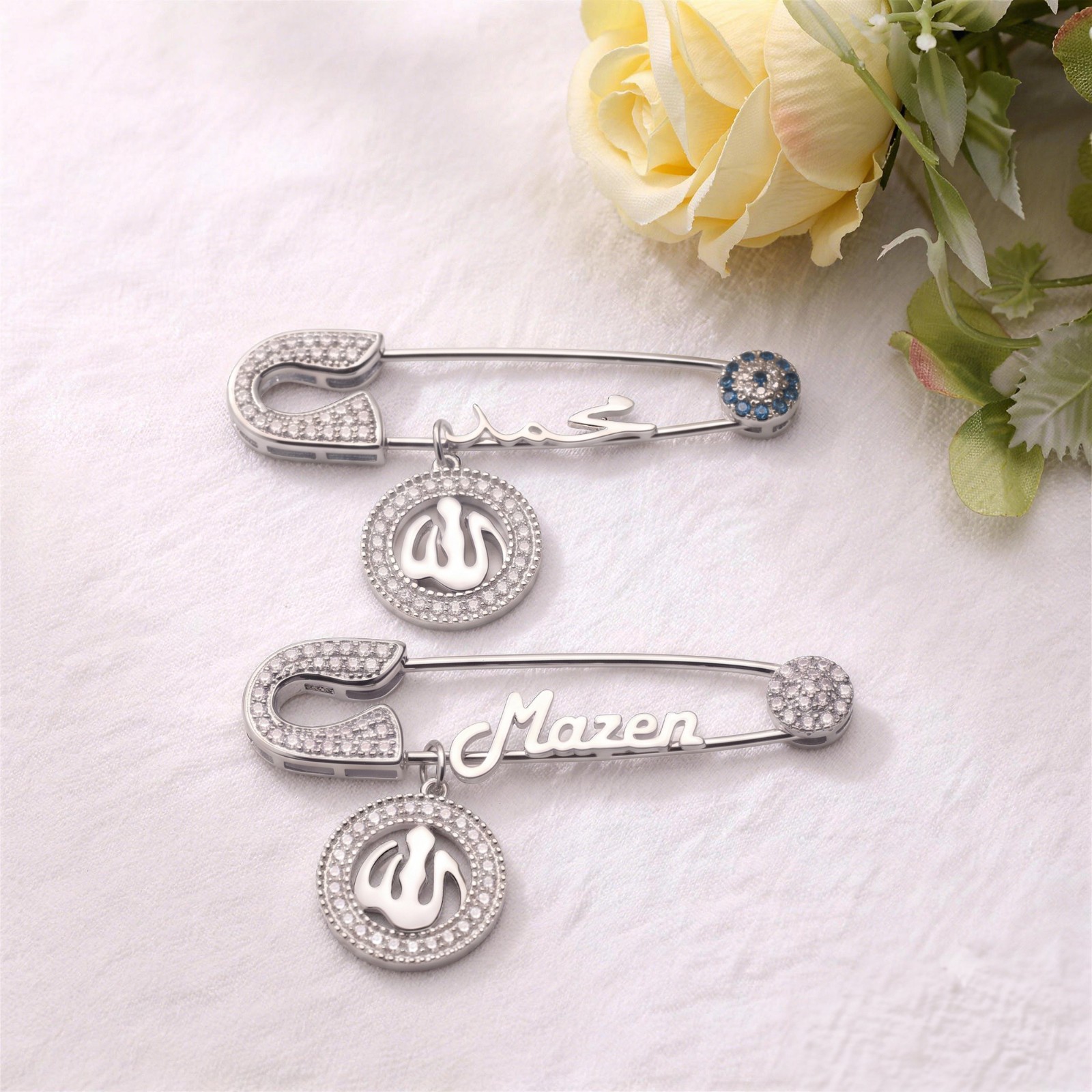 Arabic or English Name Pin for Baby