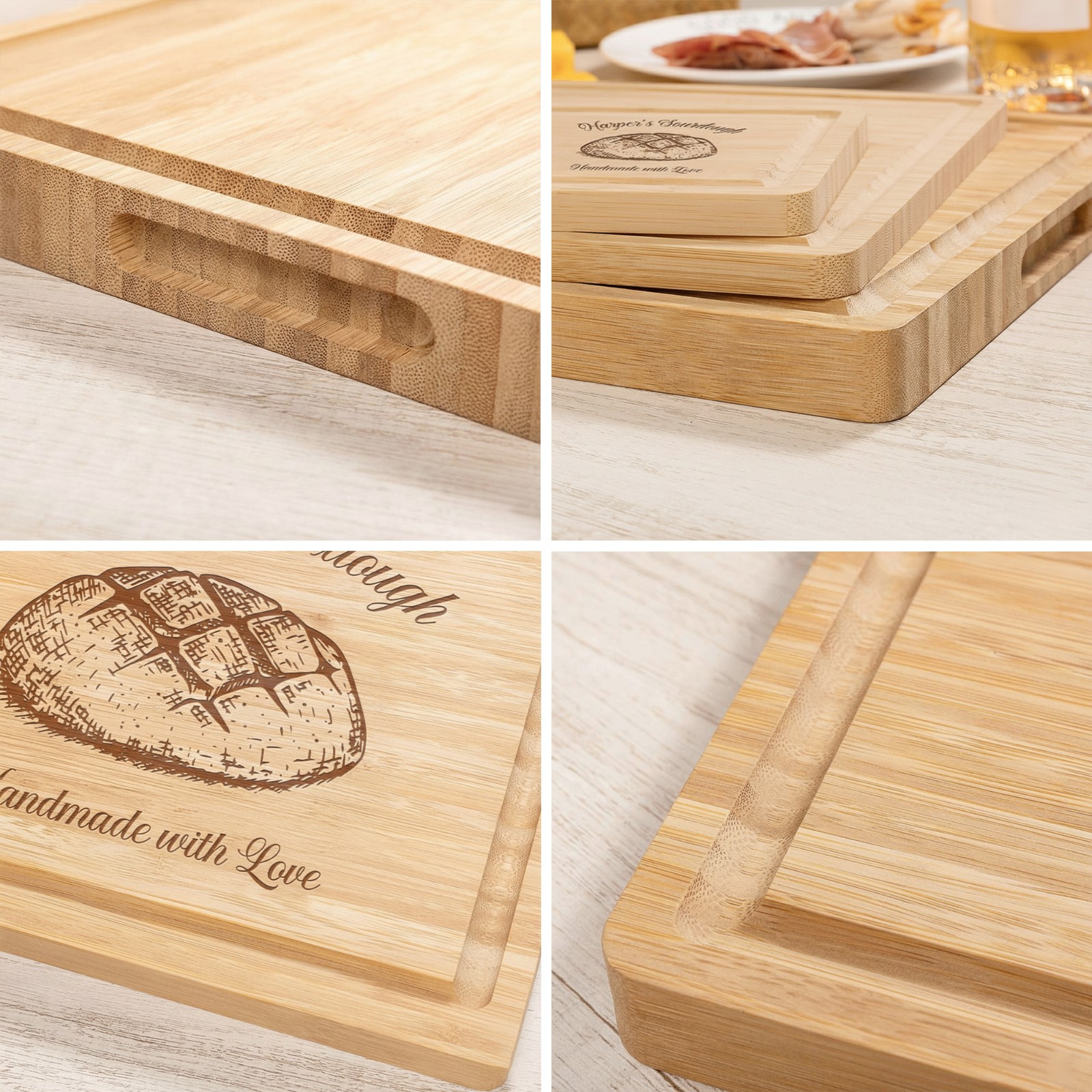 Personalized Name Sourdough Cutting Board, Custom Engraved Bamboo Charcuterie Board, Kitchen Accessory, Housewarming Gift for Bakers/Hostess