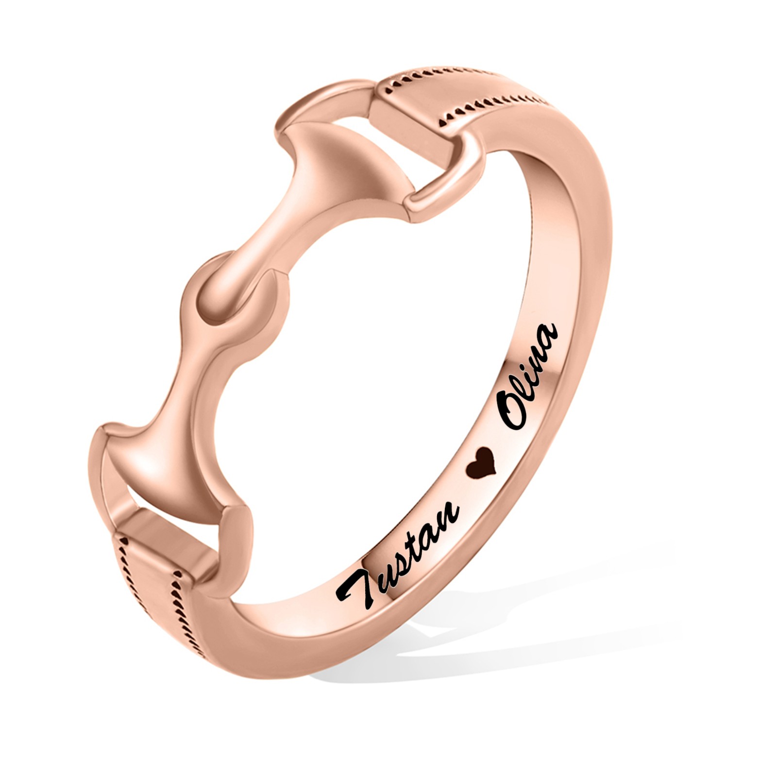 Personalized Snaffle Bit Horse Ring, Sterling Silver Snaffle Bit, Equestrian Jewelry, Horse Ring, Birthday/Christmas Gift for Horse Lovers/Women