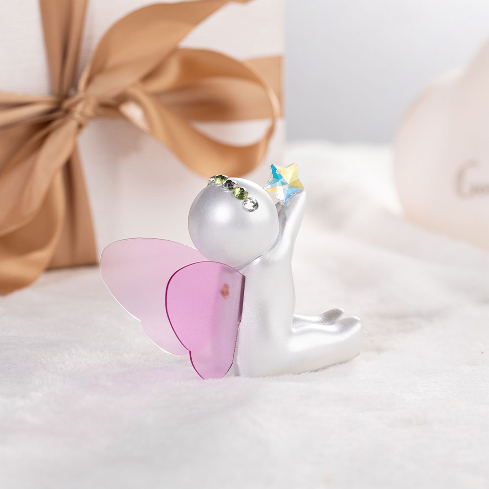 Personalized Birthstone Sleeping Baby Memorial Sculpture with Butterfly or Angel Wings, Miscarriage Pregnancy Infant Loss Sympathy Gift for Mom