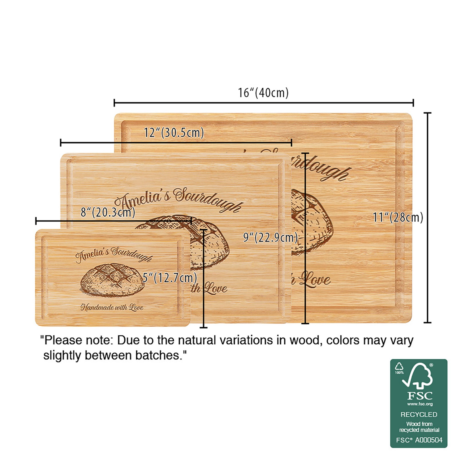 Personalized Name Sourdough Cutting Board, Custom Engraved Bamboo Charcuterie Board, Kitchen Accessory, Housewarming Gift for Bakers/Hostess