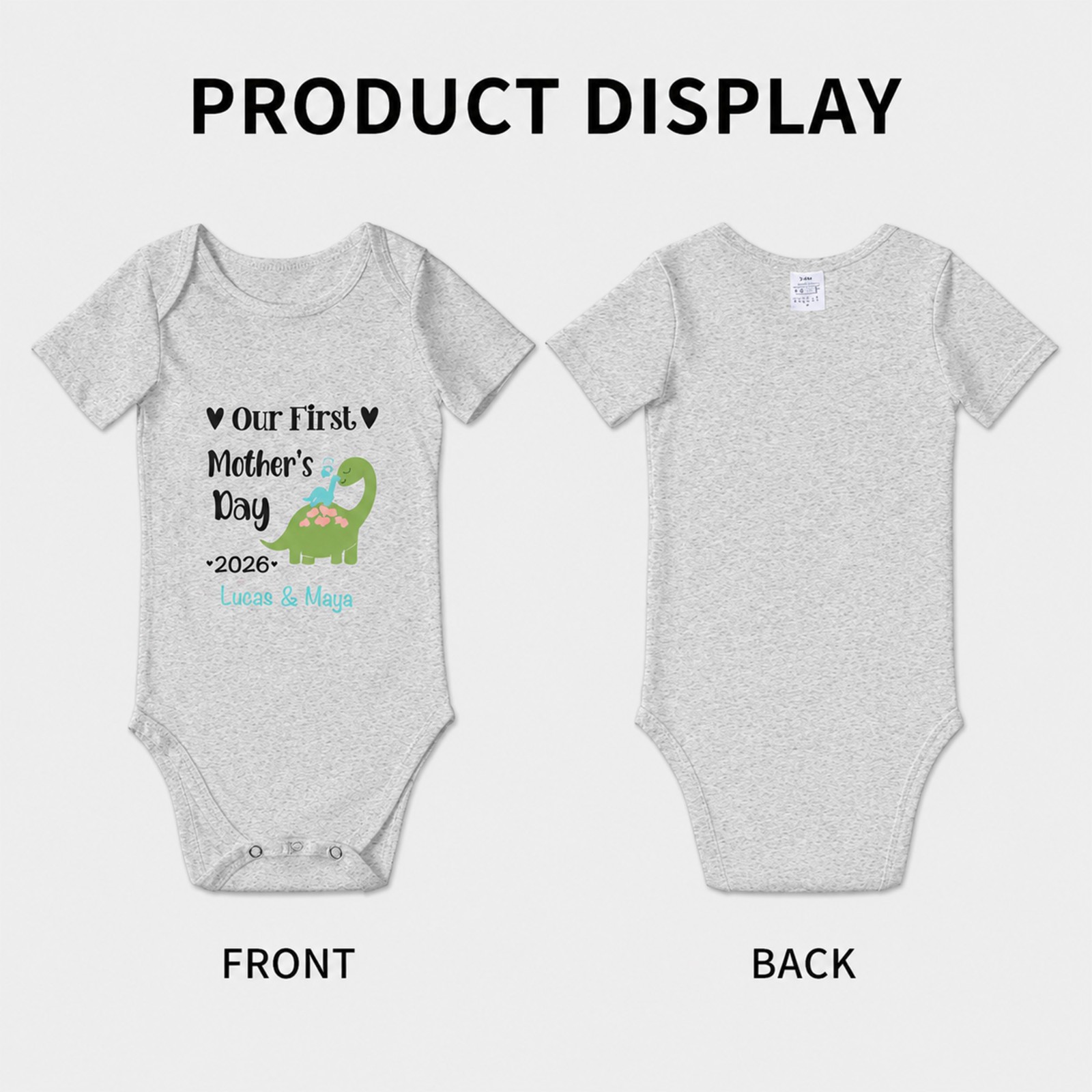 Our First Mother's day Mom and Baby Set, Customized Animals/Pattern Babysuit&Mommy T-shirt, Personalized T-shirt & BabyRomper, New Mom Gift