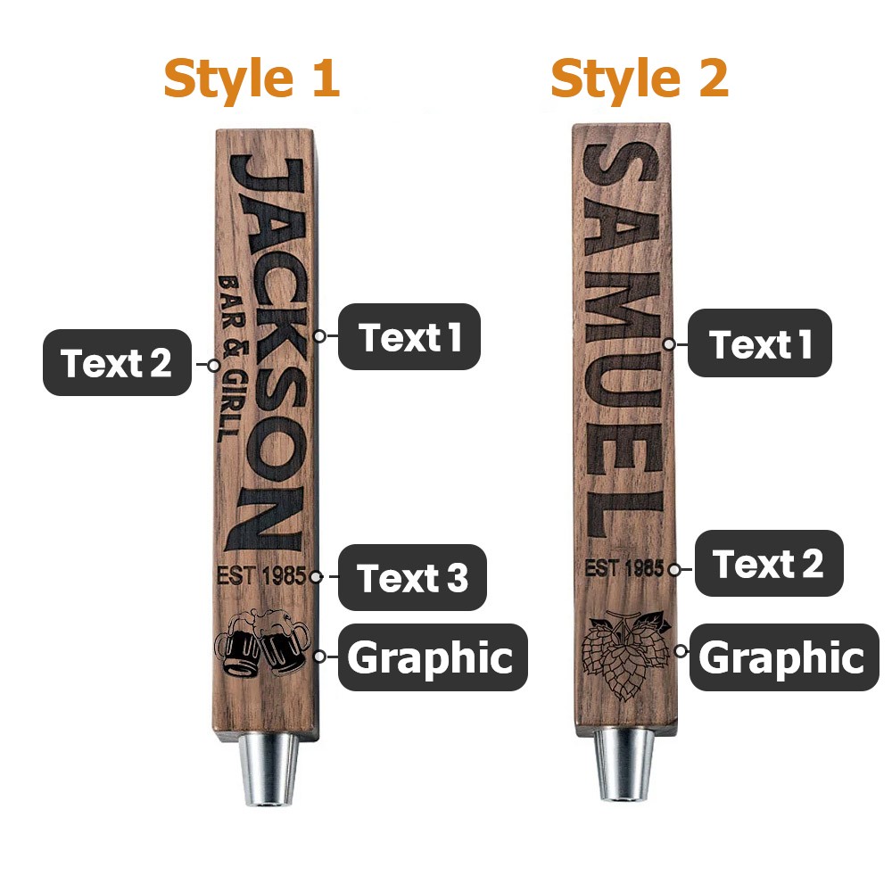 Customized Beer Tap Handle-Laser Engraved with Chalkboard