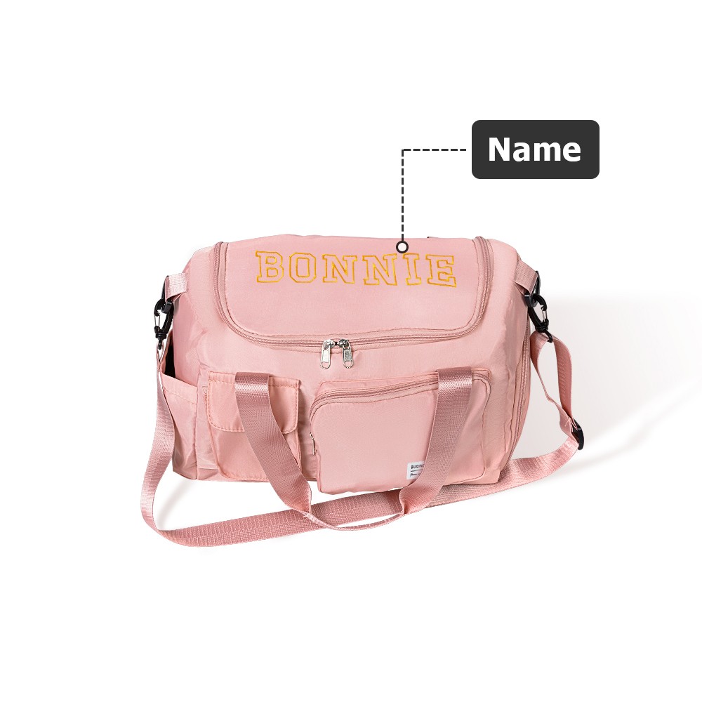 Personalized Embroidered Name Duffle Bag, Multi-compartment Waterproof Weekend Bag with Strap, Back to School Gift/Christmas Gift for Friend/Her